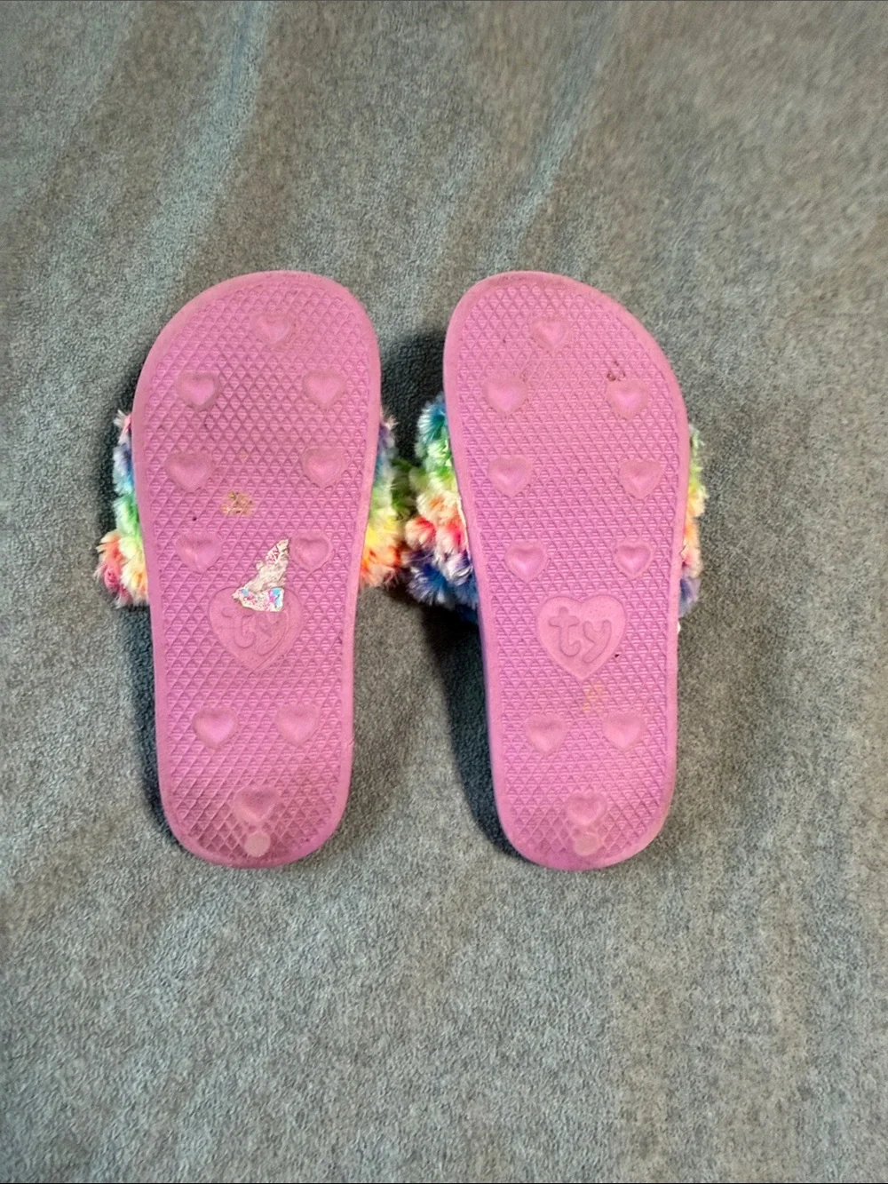 Ty Kids Rainbow Plush Llama Slide Sandals - Purple